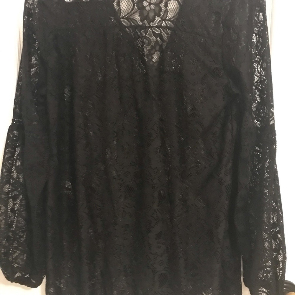 Exhilaration Black Lace Tunic Blouse